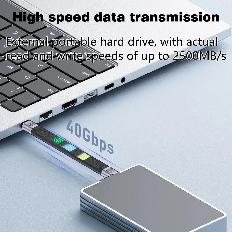 USB4  ̺ ȣȯ C-C Ÿ Ʈ ̺,  15  ƽ SSD ͸, Ʈ 3, 4, 40Gbps, 240W, 8K60Hz
